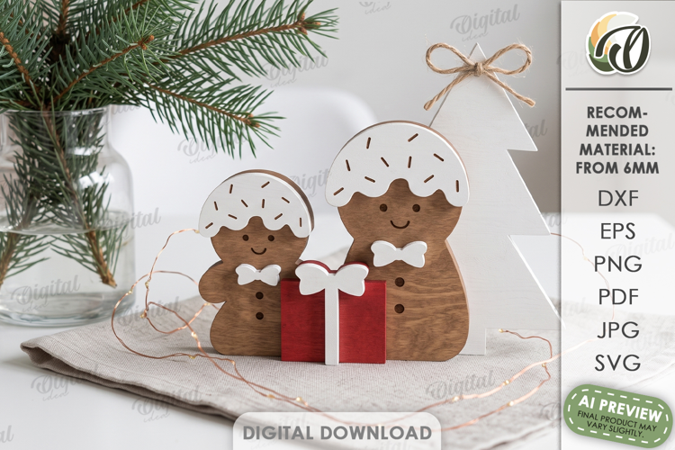 Christmas Gingerbread Stand Laser Cut. Stand Decor SVG