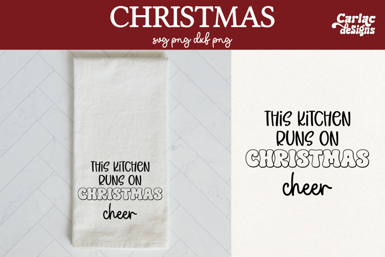 Christmas Kitchen Towel SVG, Christmas Cheer