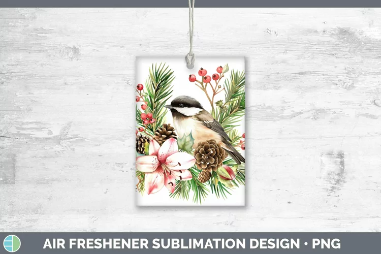 Christmas Chickadee Air Freshener Sublimation Car Freshener