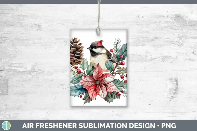 Christmas Chickadee Air Freshener Sublimation Car Freshener