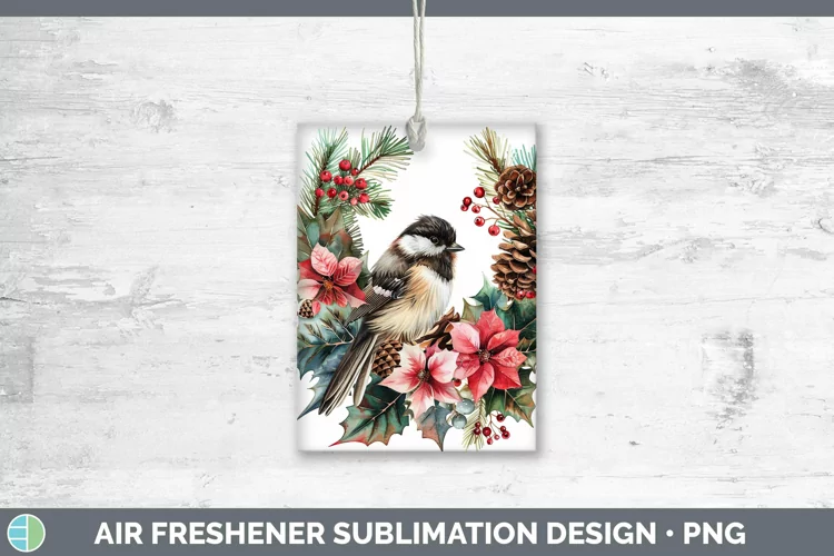 Christmas Chickadee Air Freshener Sublimation Car Freshener