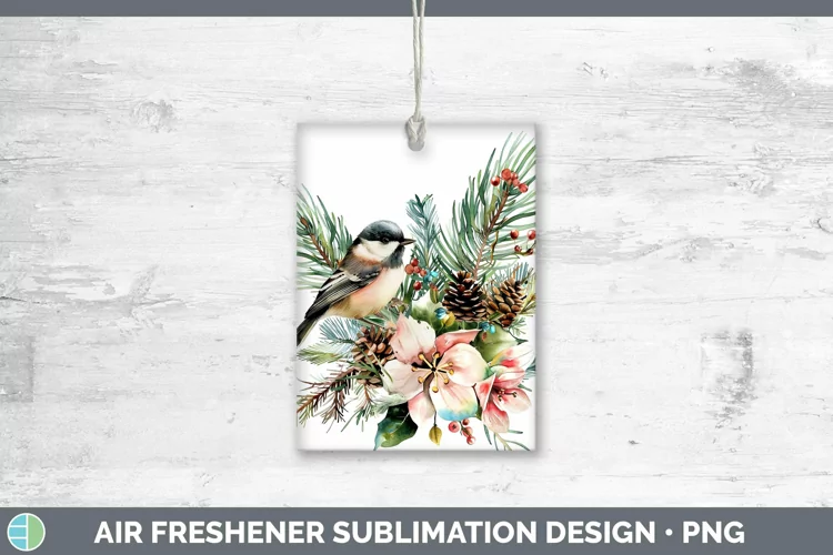 Christmas Chickadee Air Freshener Sublimation Car Freshener