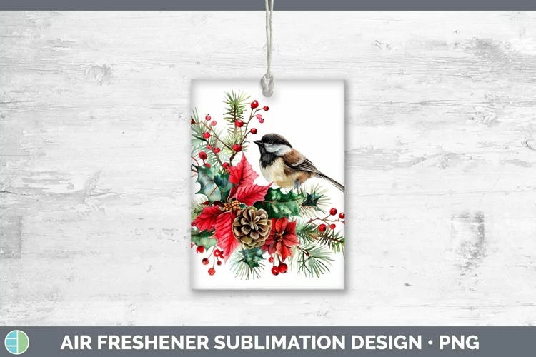 Christmas Chickadee Air Freshener Sublimation Car Freshener
