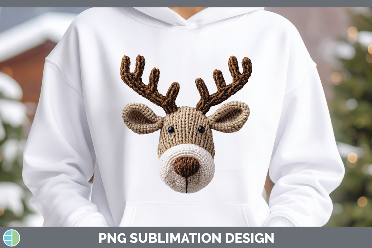 Christmas Knit Reindeer Christmas Shirt Sublimation Design