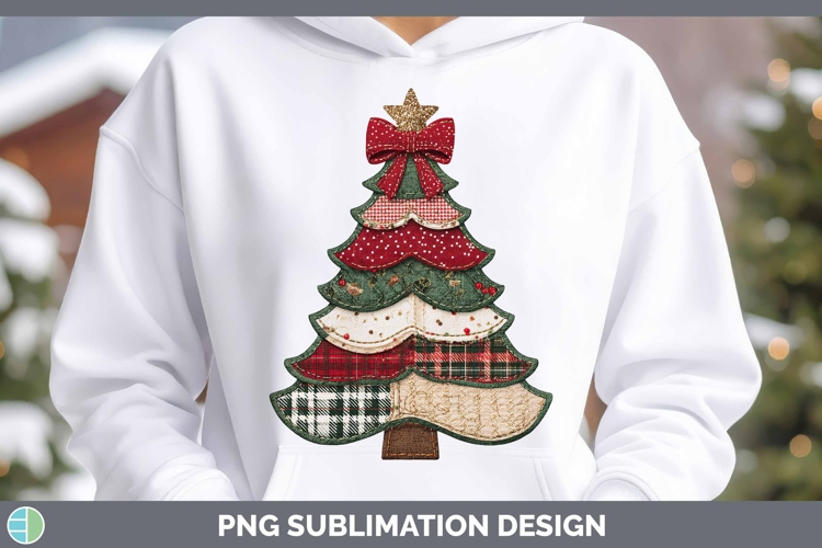 Christmas Tree Patchwork Christmas Shirt Sublimation Design