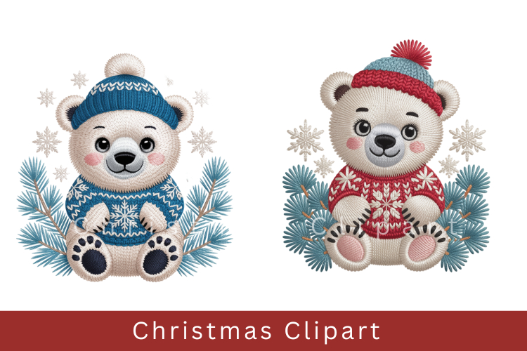 Cute Christmas Animal Clipart Cozy Winter Holiday PNG