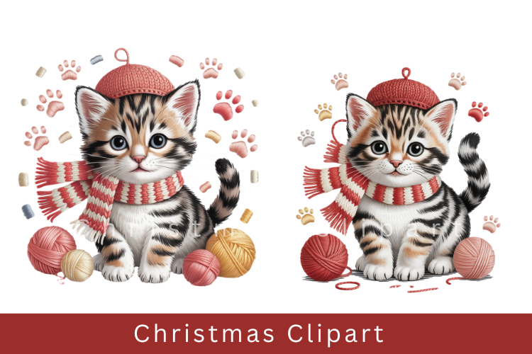 Cute Christmas Animal Clipart Cozy Winter Holiday PNG