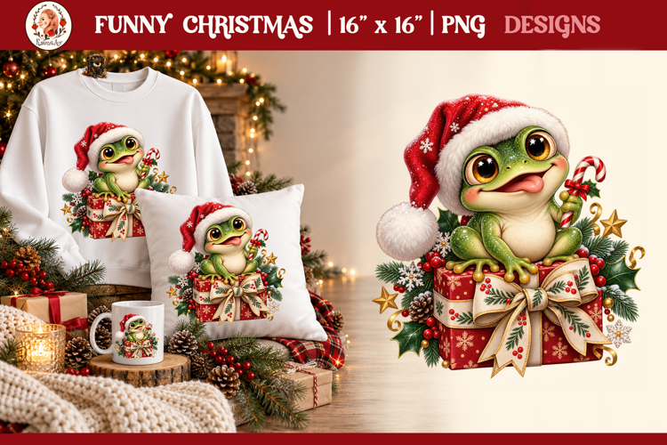 Funny Cute Christmas Animals PNG Clipart