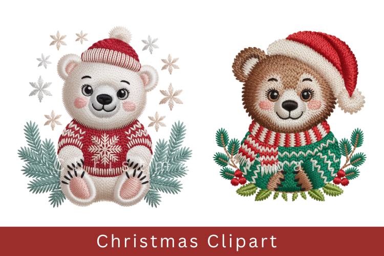 Cute Christmas Animal Clipart Cozy Winter Holiday PNG