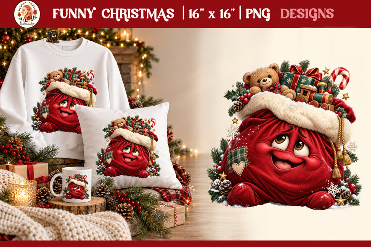Funny Cute Christmas Animals PNG Clipart example image 1