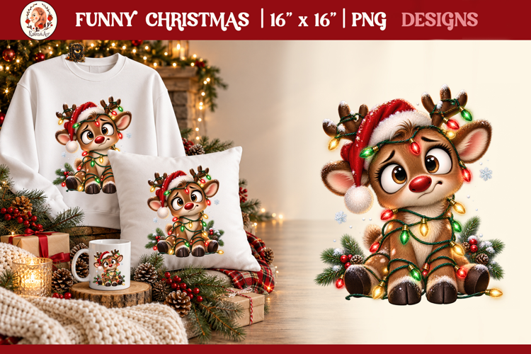 Funny Cute Christmas Animals PNG Clipart