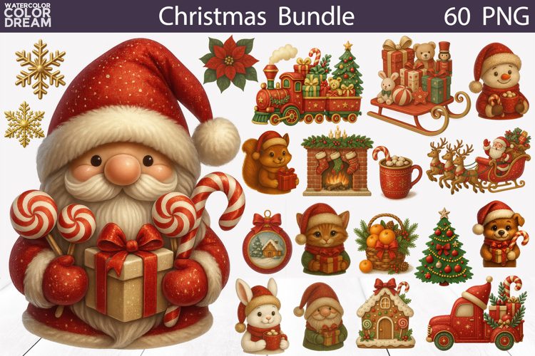 Vintage Christmas Bundle | Cute Christmas Sublimation