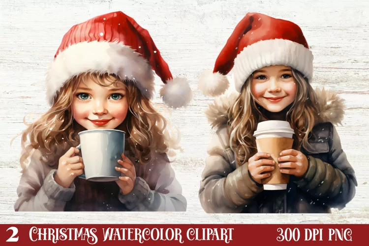 Christmas Little Girl Clipart Sublimation, Christmas PNG