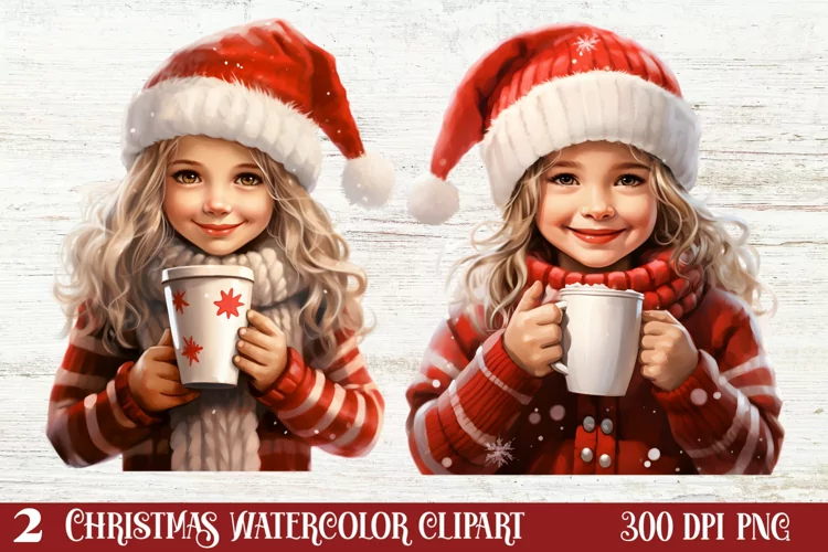 Christmas Little Girl Clipart Sublimation, Christmas PNG
