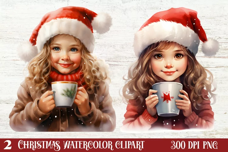 Christmas Little Girl Clipart Sublimation, Christmas PNG