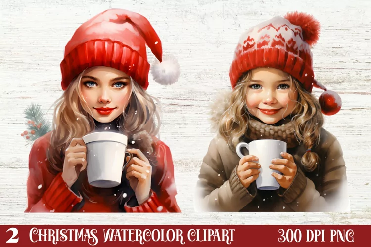 Christmas Little Girl Clipart Sublimation, Christmas PNG