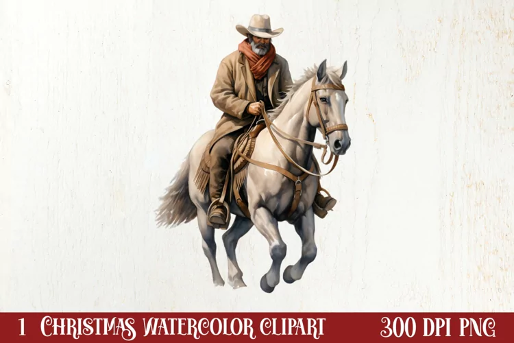Western Christmas Cowboy Clipart Sublimation, Christmas PNG