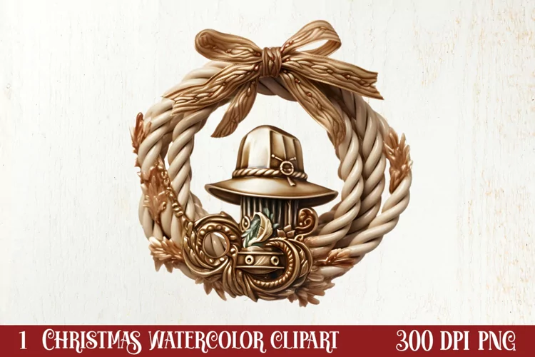 Western Christmas Cowboy Clipart Sublimation, Christmas PNG