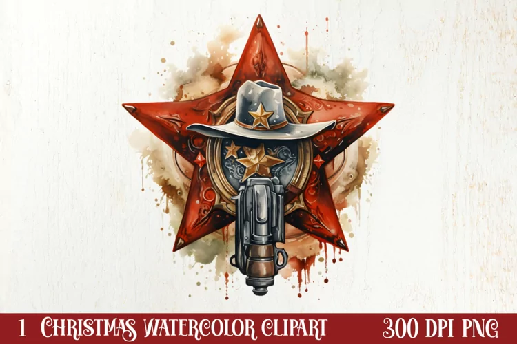 Western Christmas Cowboy Clipart Sublimation, Christmas PNG