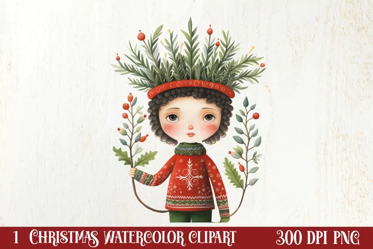 Christmas Knitting Clipart Watercolour , Christmas PNG