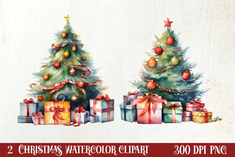 Christmas Tree Collection Clipart, Christmas PNG