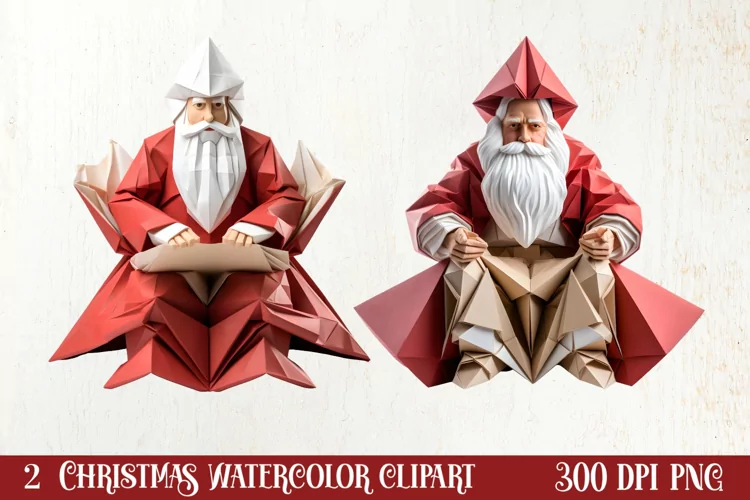 Christmas Origami Style Sublimation, Christmas PNG
