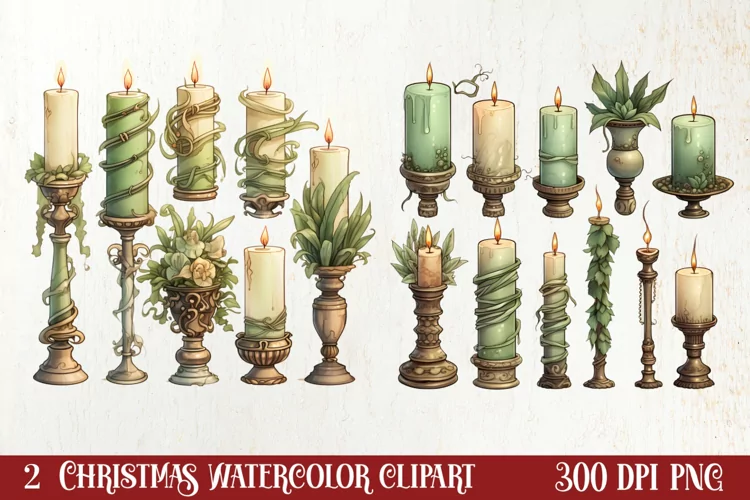 Cozy Christmas Decorations Clipart, Christmas Clipart