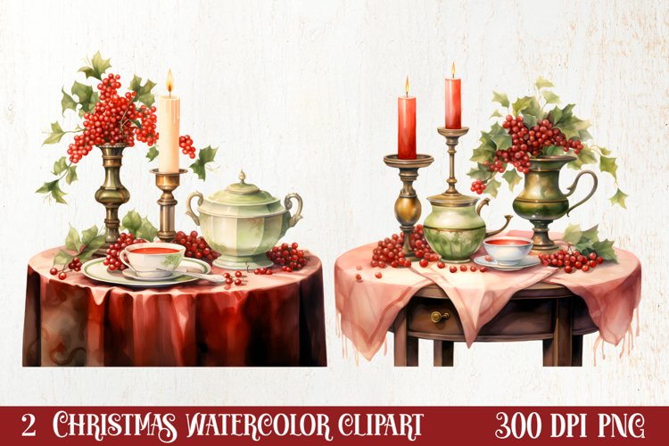 Vintage Christmas Magic Clipart, Christmas Clipart