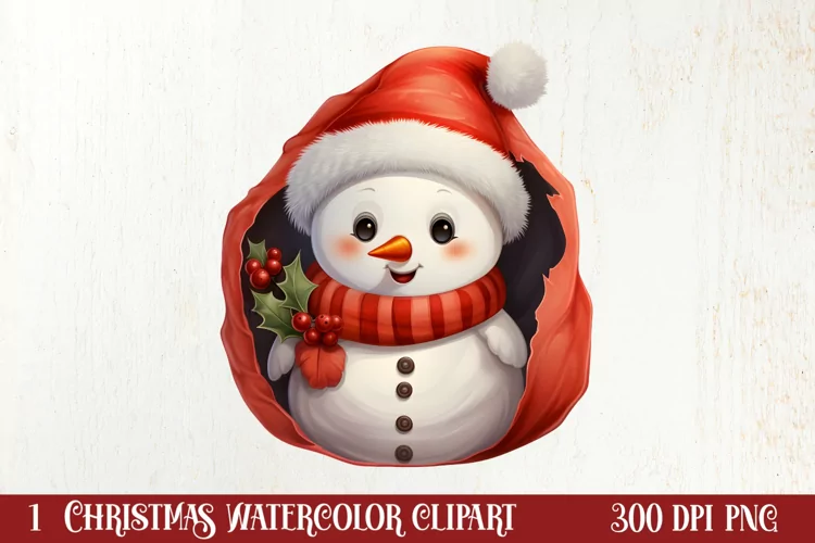 Christmas Snowman Peeking Clipart PNG