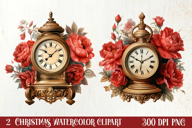 Vintage Christmas Magic Clipart, Christmas Clipart