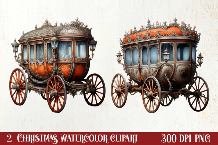 Vintage Christmas Magic Clipart, Christmas Clipart