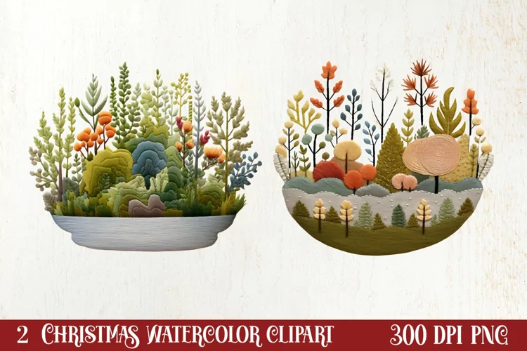 Christmas Knitting Clipart Watercolour , Christmas PNG
