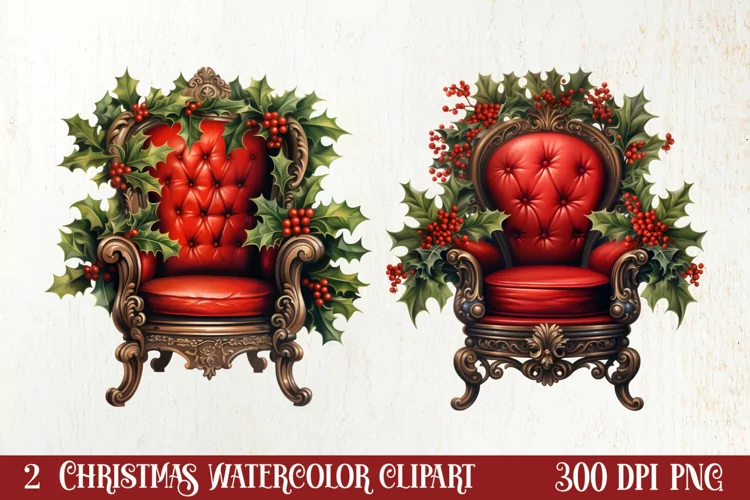 Vintage Christmas Magic Clipart, Christmas Clipart