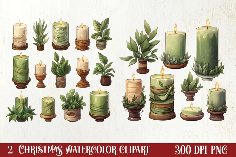 Cozy Christmas Decorations Clipart, Christmas Clipart
