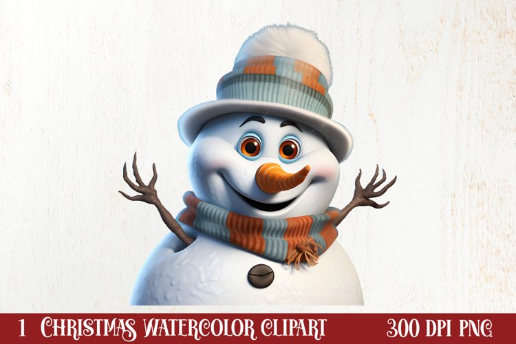 Christmas Snowman Peeking Clipart PNG
