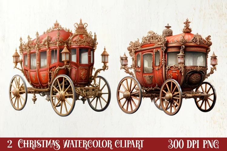 Vintage Christmas Magic Clipart, Christmas Clipart