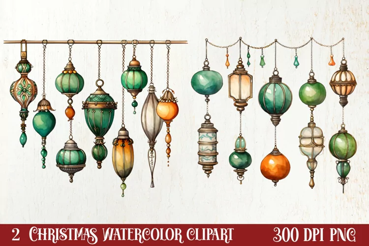 Cozy Christmas Decorations Clipart, Christmas Clipart