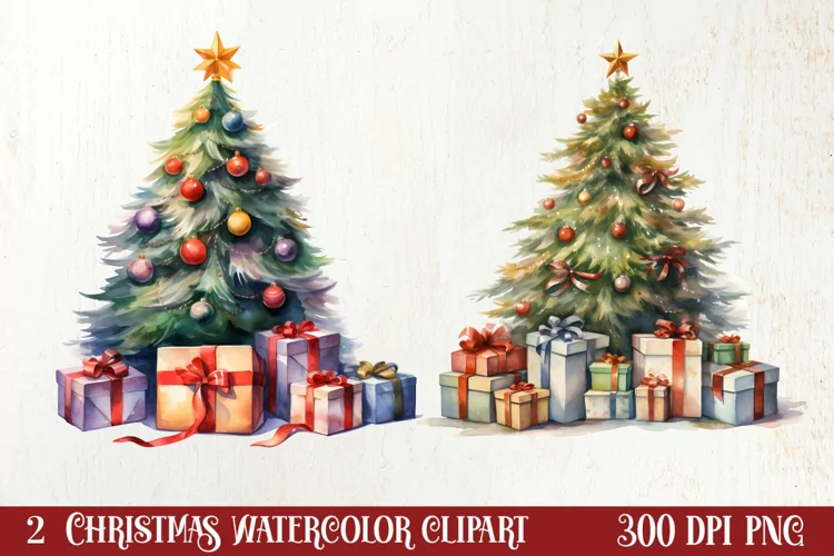 Christmas Tree Collection Clipart, Christmas PNG