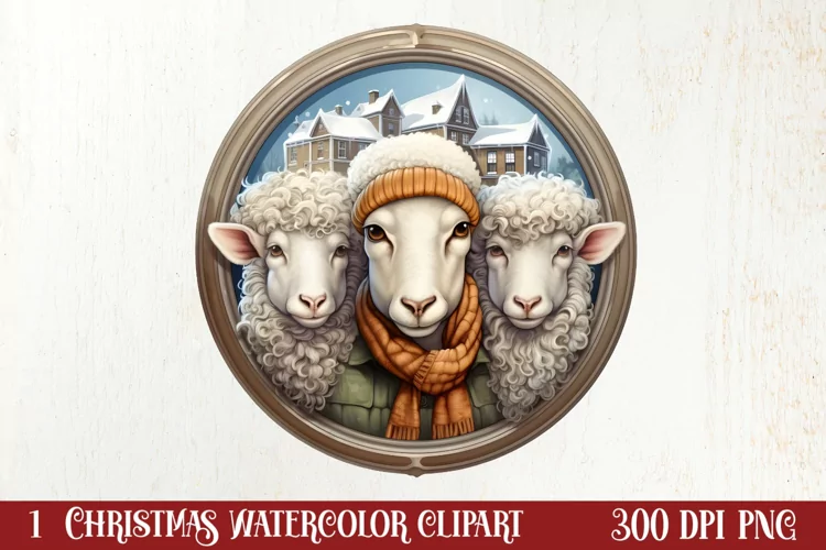 Cozy Christmas Family Animals Clipart , Christmas PNG