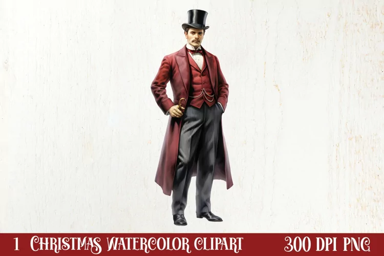 Vintage Christmas Magic Clipart, Christmas Clipart
