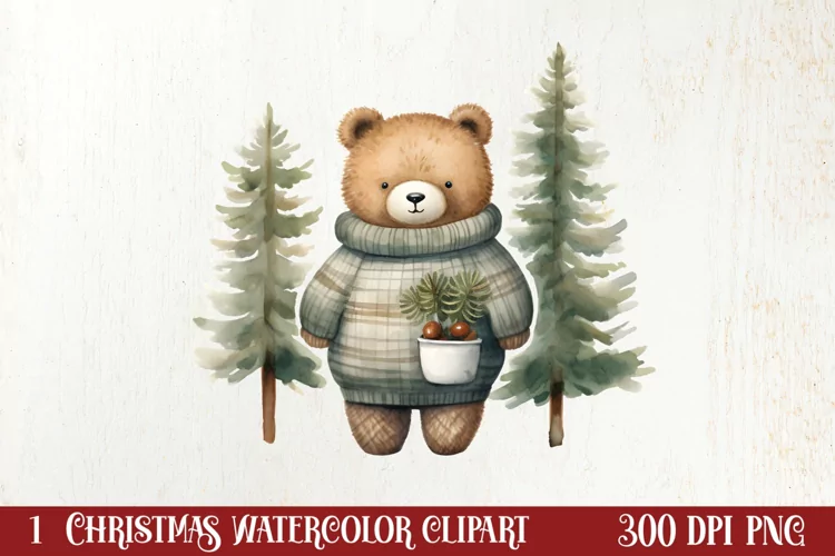 Christmas Knitting Clipart Watercolour , Christmas PNG