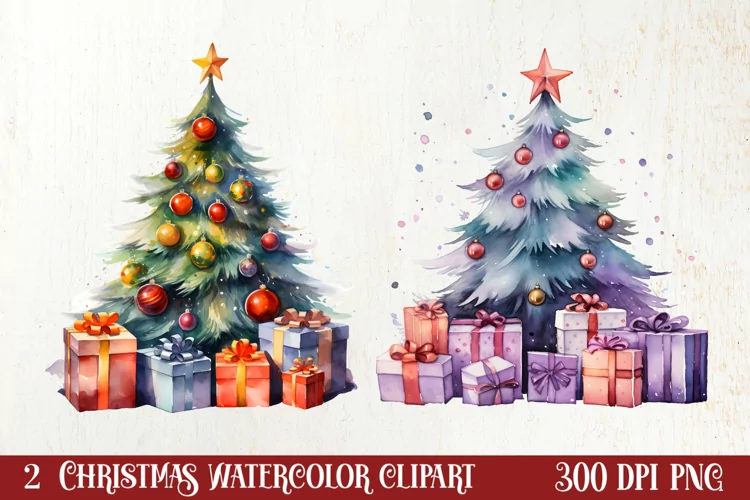 Christmas Tree Collection Clipart, Christmas PNG