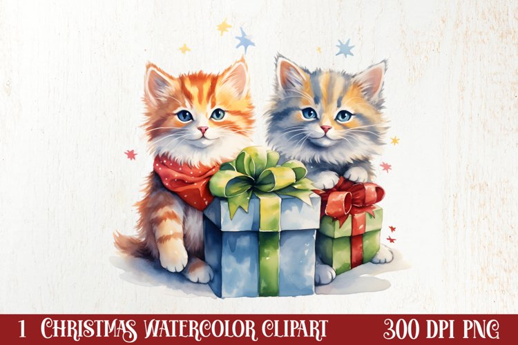 Cat Christmas Cat Art for Holiday Clipart