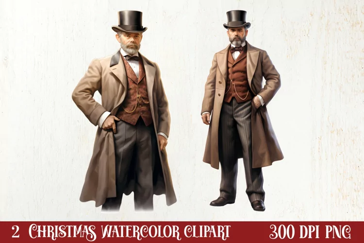 Vintage Christmas Magic Clipart, Christmas Clipart