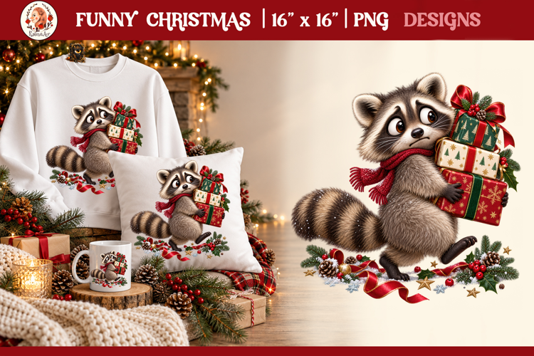 Funny Cute Christmas Animals PNG Clipart