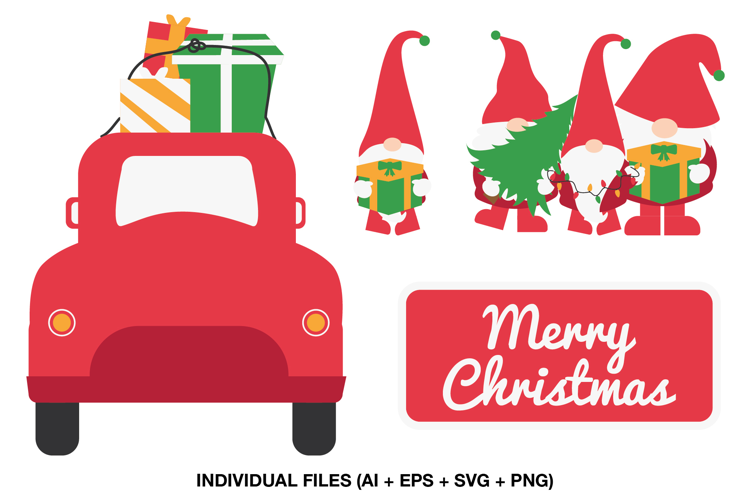 Christmas Gift Tag Clipart, Holiday Present Label Graphics