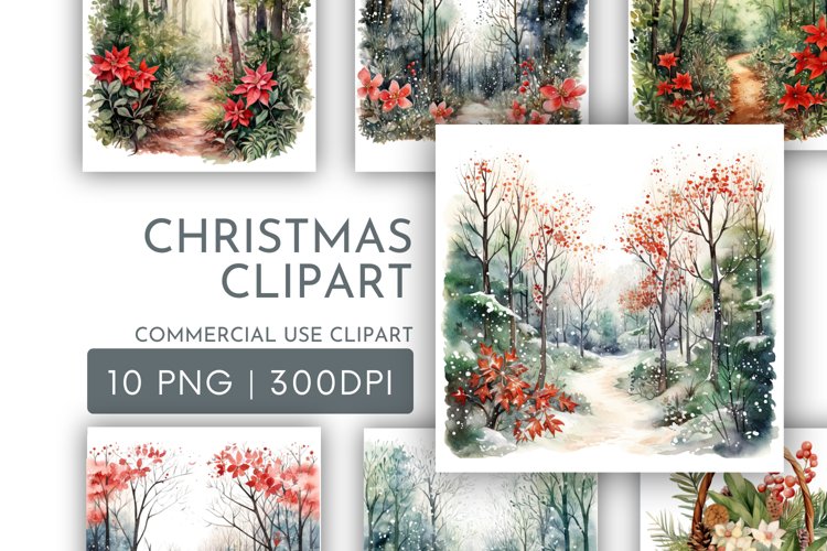 Christmas Clipart | Watercolour Clipart PNG