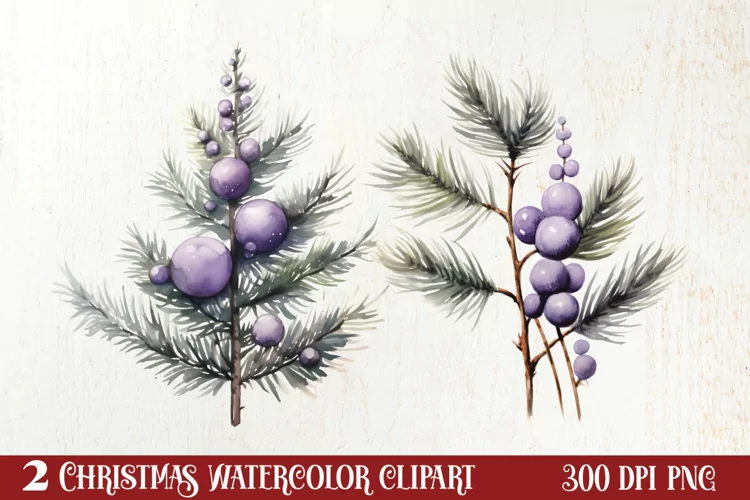 Lavender And Christmas Tree Sublimation Clipart