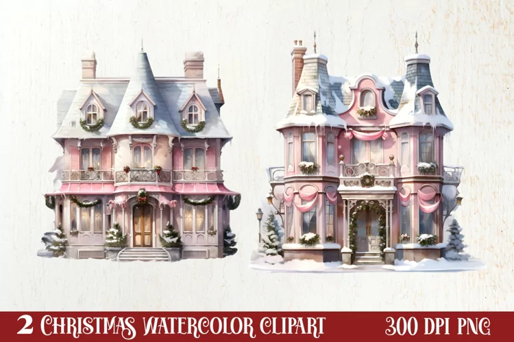 Parisian Christmas Clipart, Parisian Christmas Sublimation