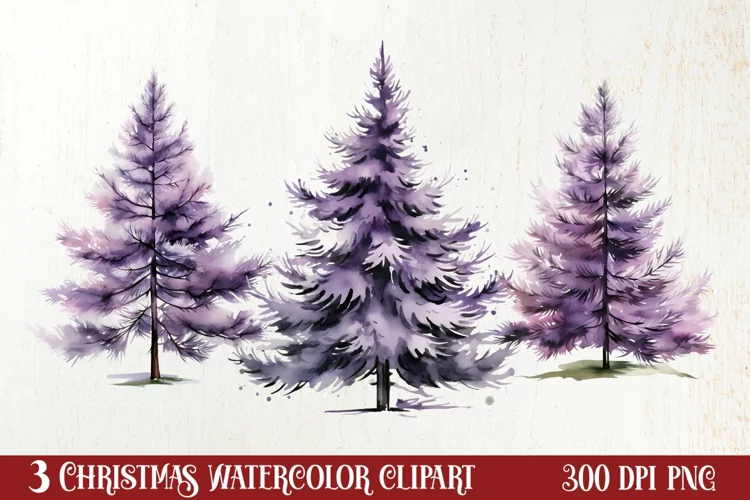 Lavender And Christmas Tree Sublimation Clipart